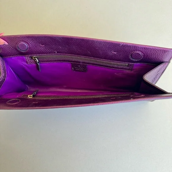 Nouveau Leather Tassel Clutch Bag, Purple - Picture 3 of 4